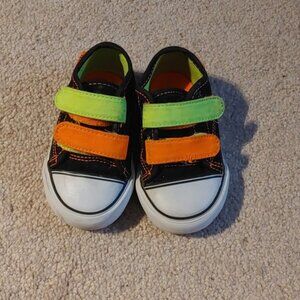 Vans Kids Sneakers Black with Neon Green and Orange